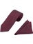 7.5 cm Bordo Lacivert Çizgili Kravat Mendil Set 2