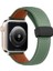 Apple Watch 42MM KR414 Daks Deri Kordon - Koyu Yeşil 1