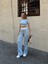 Crop Pantolon Biyeli Takım Mavi 8