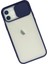 Iphone 12 Kılıf Palm Buzlu Kamera Sürgülü Silikon - Lacivert 3