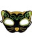 Ieg® Siyah Kadife Kaplama Üzeri Sarı Yeşil Sim Işlemeli Kedi Maskesi 20X13 cm (4887) 1