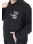 Büyük Beden Kapüşonlu Sweat Double Face Never 25706 Sıyah 4