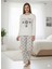 Interlok Kumaş Uzun Kollu Kadın Pijama Takımı Desenli Baskılı 1