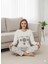 Interlok Kumaş Uzun Kollu Kadın Pijama Takımı Desenli Baskılı 3
