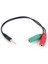 DK-CB-AUC01 2x3.5mm Stereo Dişi - 4pin 3.5mm Stereo Erkek Y Kablo 1
