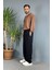 Modal Kumaş Bağcıklı Baggy Pantolon Haki 3