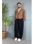 Modal Kumaş Bağcıklı Baggy Pantolon Haki 4