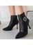 Moose Siyah Cilt Topuklu Bot 8