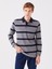 Yeni Sezon Polo Yaka Uzun Kollu Çizgili Erkek Sweatshirt 1