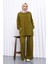 Yağ Yeşili Ön Detaylı Modal Tunik Pantolonlu Takım 1