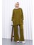 Yağ Yeşili Ön Detaylı Modal Tunik Pantolonlu Takım 2