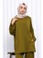 Yağ Yeşili Ön Detaylı Modal Tunik Pantolonlu Takım 3