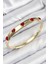Pirinç Zirkon Taşlı Kırmızı Kalp Model Gold Renk Kadın Kelepçe - TJ-BB7683 1