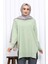 Mint Yeşili Bisiklet Yaka Soğuk İplik Triko Tunik 1