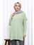 Mint Yeşili Bisiklet Yaka Soğuk İplik Triko Tunik 3