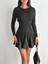 Lvsqvr Eteği Kloş Crep Mini Elbise S1267 Siyah (Beden: L) 1
