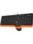 A4 Tech F1010 Kablolu USB Standart Turuncu Q Klavye+Mouse 2