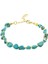 Altın Renk Metal Zincirli Dorika Top Süslemeli Amorf Turkuaz Firuze Doğaltaş Kadın Bileklik 1