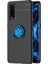 Oppo Find X2 Kılıf Range Yüzüklü Silikon - Siyah-Mavi 1