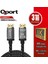 Qport Q-HDMI213 HDMI Kablo 3 mt 2.1V 8k Altın Uçlu Örgülü 1