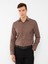 Yeni Sezon Slim Fit Uzun Kollu Armürlü Erkek Gömlek 2