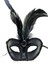 Siyah Renk Rugan Kaplama Siyah Tüylü Parti Maskesi 18X20 cm 2