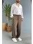 Modal Kumaş Bağcıklı Baggy Pantolon Haki 1
