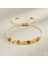 Makrome Örgülü Krem Ipli Dorika Top Süslemeli Sarı Beyaz Renk Doğal Damla Kehribar Kadın Bileklik 5