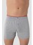 Erkek Gri Düğmeli Boxer 3'lü Paket %100 Pamuklu Penye 3