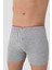 Erkek Gri Düğmeli Boxer 3'lü Paket %100 Pamuklu Penye 4
