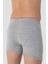 Erkek Gri Düğmeli Boxer 3'lü Paket %100 Pamuklu Penye 5