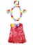 Ieg® Luau Aloha Hawaii Kolye Etek Taç ve Bileklik Seti Kırmızı (4887) 1