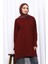 Bordo Bisiklet Yaka Soğuk İplik Triko Tunik 1
