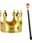 Ieg® Çocuk Boy Altın Renk Kral Tacı ve Kırmızı Topuzlu Kral Asası (4887) 1