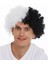 Siyah Beyaz Kıvırcık Afro Bonus Peruk Taraftar Bonus Saç (5358) 1