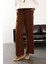 Kahverengi Beli Lastikli Kırışmaz Rahat Pantolon 70858 4
