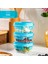 4376 3lü Kilitli Sızdırmaz Kapaklı Yiyecek Erzak Saklama Kabı Seti - Cam Saklama Kabı - 150ML Mavi 1