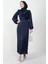 Naz Tesettür Abiye Elbise Lacivert 4