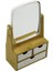 Ieg® 3 Çekmeceli̇ Bambu Ahşap STANDLI=9X9.5X18X21.5CM Makyaj AYNASI=15X18CM Takilik 2+1 Organi̇zer (4 1