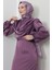 Naz Tesettür Abiye Elbise Koyu Lila 5