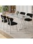Axton Serisi Sabit Mdf 90X168 Beyaz Mutfak Masa Takımı 4 Siyah Sandalye 1
