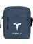 Tesla Logo Text Omuz Çantası Fermuarlı Lacivert Renk 1