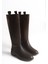 Kahverengi Deri Kadın Çizme Binici Diz Altı Fermuarlı Kaymaz Taban Kalın Topuklu Horsey 5