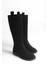 Siyah Süet Kadın Çizme Binici Diz Altı Fermuarlı Kaymaz Taban Kalın Topuklu Horsey 5
