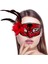Ieg® Kırmızı Yandan Tüylü Güllü Taşlı Pullu Maske 2