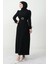 Tüy Detay Tesettür Elbise Siyah 1