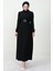Tüy Detay Tesettür Elbise Siyah 3