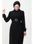 Tüy Detay Tesettür Elbise Siyah 5