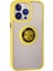Iphone 13 Pro Max Kılıf Montreal Yüzüklü Silikon Kapak - Sarı 3
