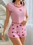 “rahat Formlu Çilek Desenli Ev Kombini – Şortlu Takım” 4